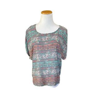 Womens American Dream Cold Shoulder Flowy Top - Sz S